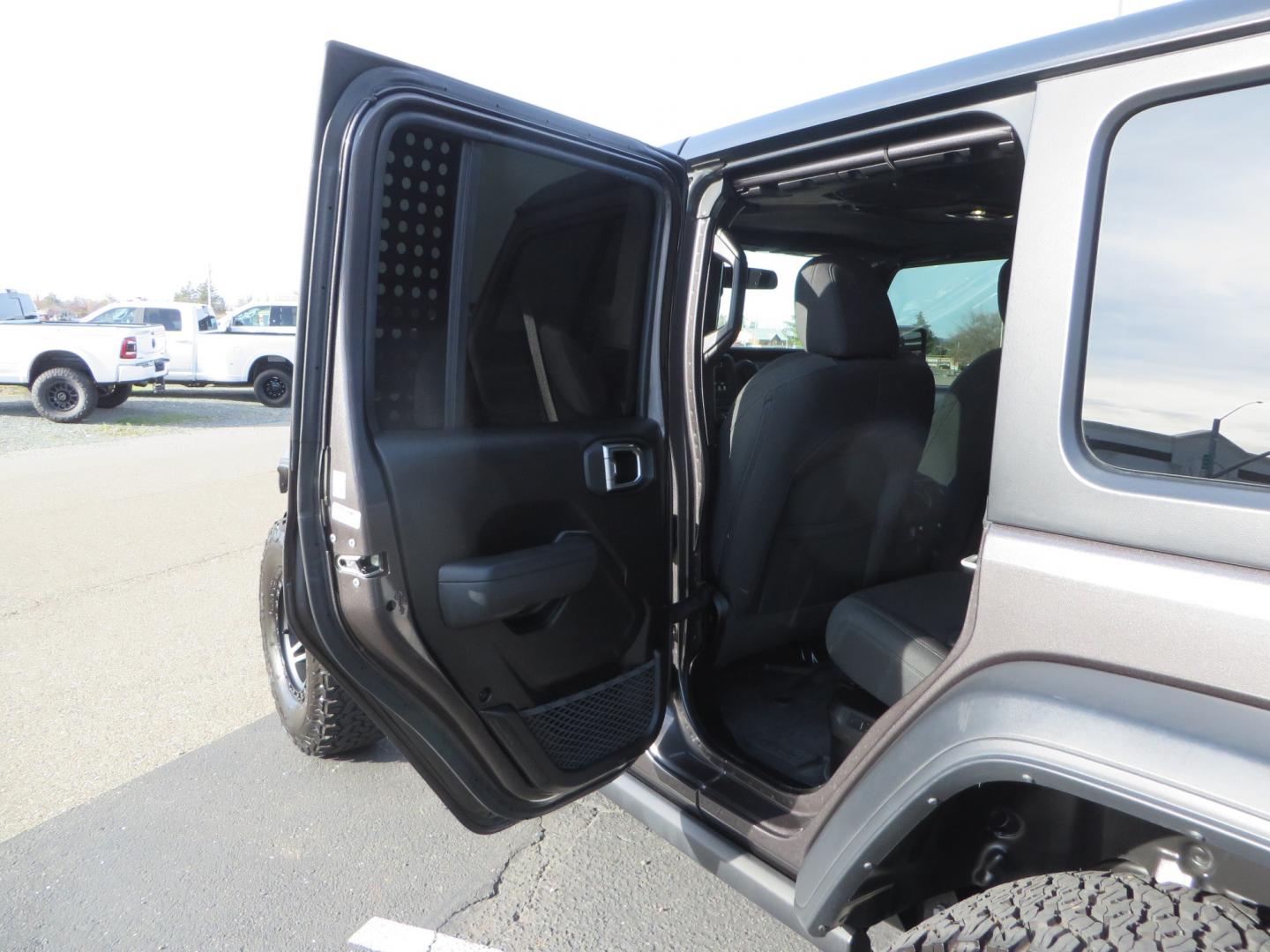 2023 CHARCOAL /black Jeep Wrangler Unlimited Willys 4XE (1C4JJXN68PW) with an 2.0L L4 DOHC 16V HYBRID engine, 8A transmission, located at 2630 Grass Valley Highway, Auburn, CA, 95603, (530) 508-5100, 38.937893, -121.095482 - 3" Zone Offroad lift kit, Fox Adventure series shocks, 17" Method Race wheels, 37" BFG KO2 tires, and a Teraflex spare tire carrier. - Photo#33